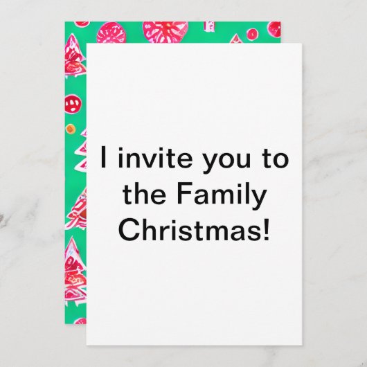 Crazy Red Snoep Kerst Kaart (Voorkant / Achterkant)