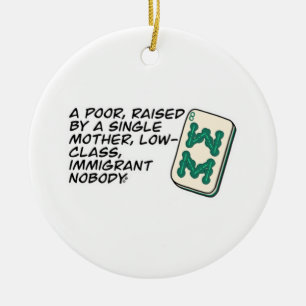 Crazy Rich Asians Mahjong scène citeert Classic Keramisch Ornament