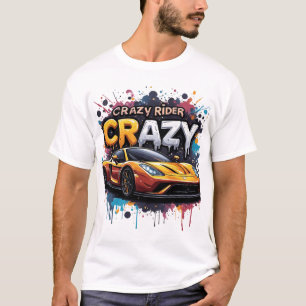 Crazy Rider Urban Graffiti Motorfiets Kunst T-shirt