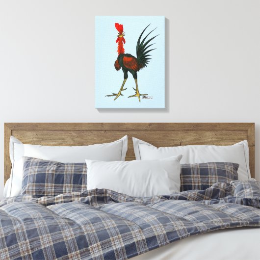 Crazy Rooster Canvas Afdruk (Insitu (Slaapkamer))