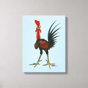 Crazy Rooster Canvas Afdruk