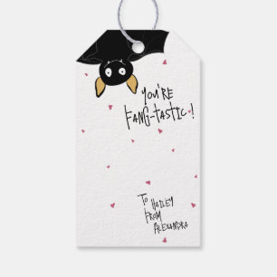 Crazy Schattig “Je bent Fang-tastisch” Vleermuis W Cadeaulabel