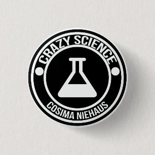 Crazy Science pin Ronde Button 3,2 Cm