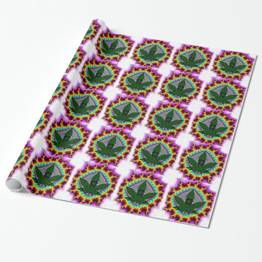 Crazy Smoke Weed Fun Rasta Cadeaupapier (Uitgerold)