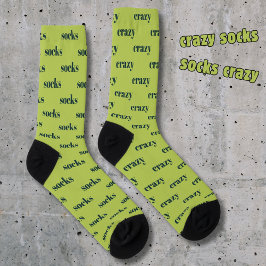 Crazy Socks - socks crazy, on green Sokken
