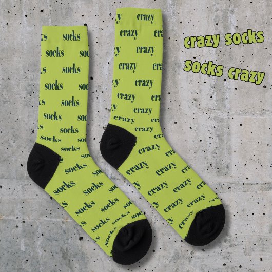 Crazy Socks - sokken gek, op groen