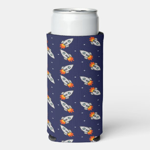 Crazy space raketten patroon blauw
