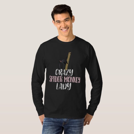 Crazy Spider Monkey Lady  Cute Spider Monkey T-shirt (Voorkant volledig)
