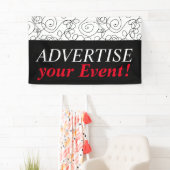 Crazy Spiral Lines Black + uw achtergrond en ideeë Spandoek (Insitu)