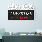 Crazy Spiral Lines Black + uw achtergrond en ideeë Spandoek (Beurs)