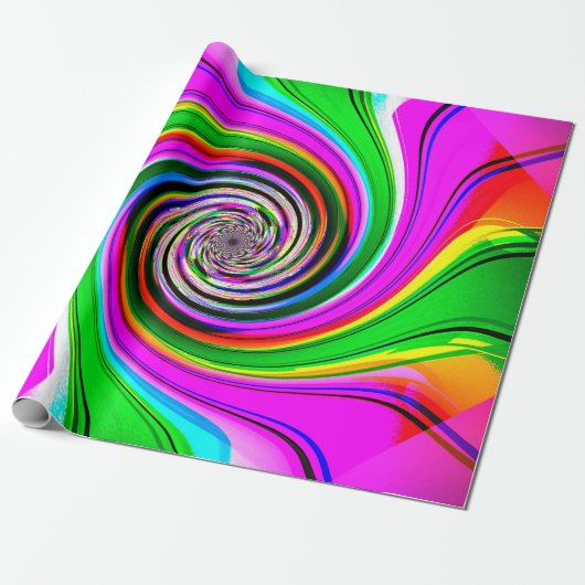 Crazy Spiral Wrapping Paper Cadeaupapier (Uitgerold)