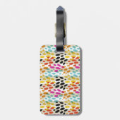 Crazy Spots Pattern met aangepaste monogram & naam Bagagelabel (Achterkant verticaal)