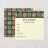 Crazy Squares Uitnodiging (Voorkant / Achterkant)