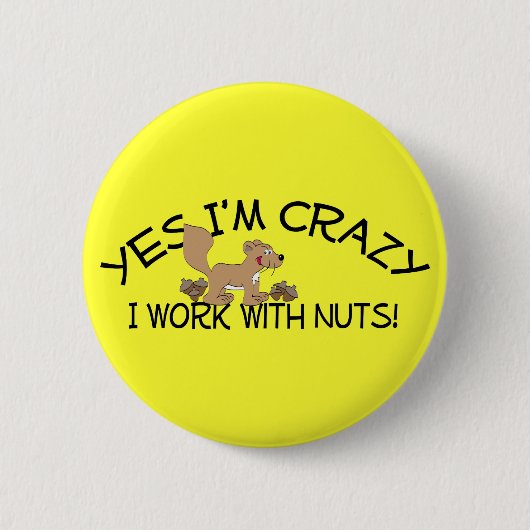 Crazy Squirrel Ronde Button 5,7 Cm (Voorkant)