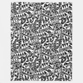 Crazy Structure Pattern 060423 - White on Black Fleece Deken (Voorkant)