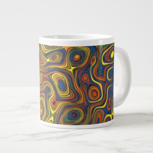 Crazy Swirls Jumbo-size Mok, Abstract design Jumbo Beker (Voorkant rechts)