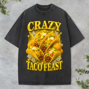 Crazy Taco Feest T-shirt Retro Grappige Liefhebber
