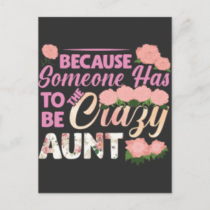 Crazy tante Flower grappig en Sarcastic Auntie Briefkaart