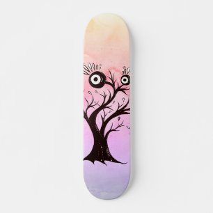 Crazy Tree Creatink Art Pink Fantasy Skateboard