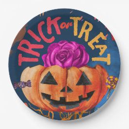Crazy trick or treat papieren bordje