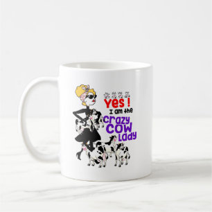 Crazy Vache Lady Café Mug - Amour animal de ferme