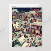 Crazy Village on kerstve Holiday Briefkaart (Voorkant / Achterkant)