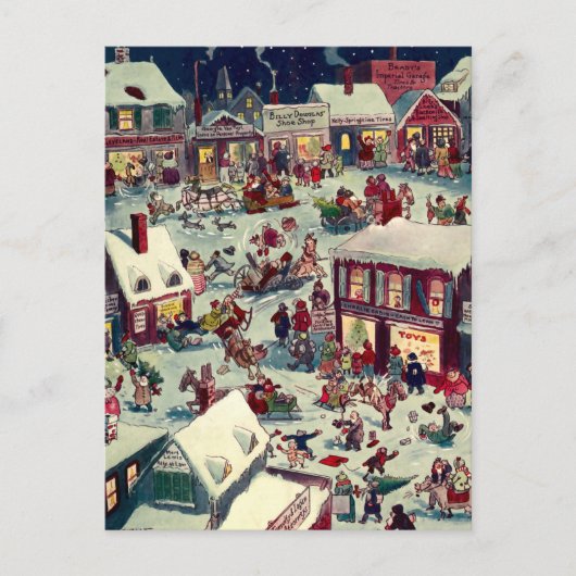 Crazy Village on kerstve Holiday Briefkaart (Voorkant)