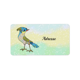 Crazy Vogel Adressaufkleber Etiket