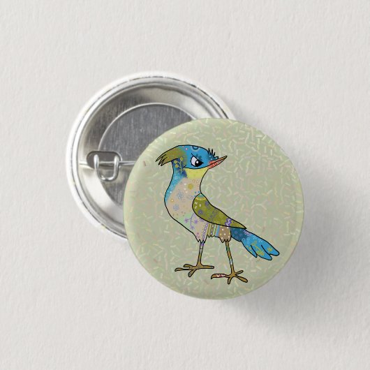 Crazy Vogel Ronde Button 3,2 Cm (Voorkant /achterkant)