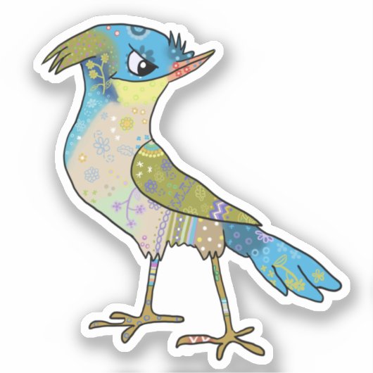 Crazy Vogel  Sticker (Voorkant)
