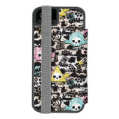 Crazy vogelpatroon incipio iPhone portemonnee hoesje (Agenda Achterkant)