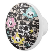 Crazy vogelpatroon keramische knop (Rechts)