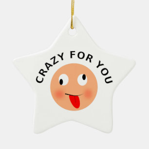 Crazy voor jou keramisch ornament