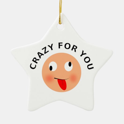 Crazy voor jou keramisch ornament (Voorkant)