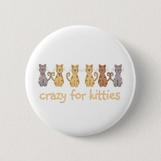 Crazy voor Katten Ronde Button 5,7 Cm (Voorkant)
