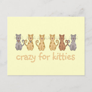 Crazy voor Katten Tshirts en geschenken Briefkaart