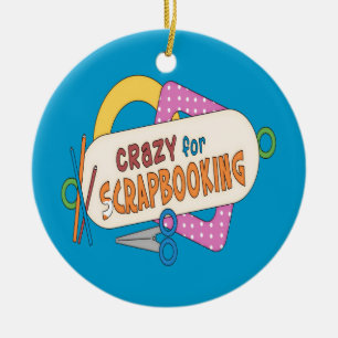Crazy voor scrapbooking keramisch ornament