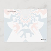 Crazy Walking Elephants Coral Blue Chevron Pattern Briefkaart (Achterkant)