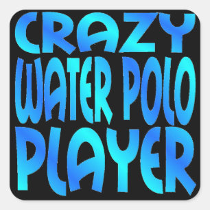 Crazy Water Polo Player Vierkante Sticker