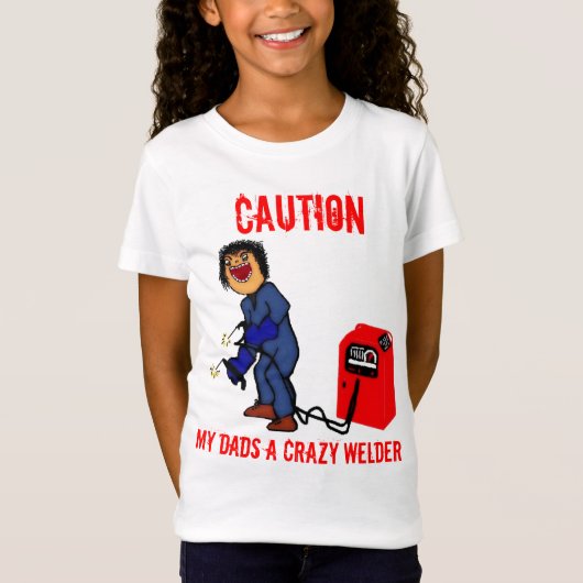 Crazy Welder Dad Cartoon T-shirt (Voorkant)