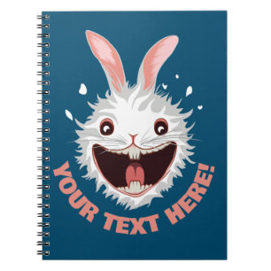 Crazy White Rabbit Face Notitieboek