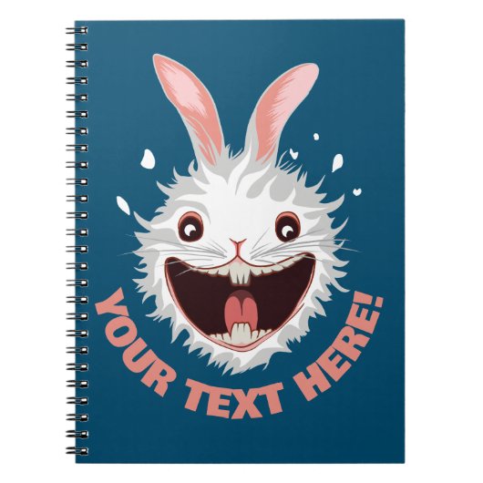 Crazy White Rabbit Face Notitieboek (Voorkant)