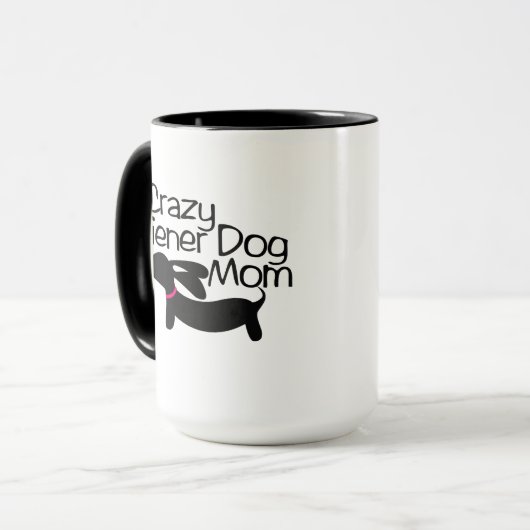Crazy Wiener Chien Maman Dachshund Café Mug (Devant gauche)