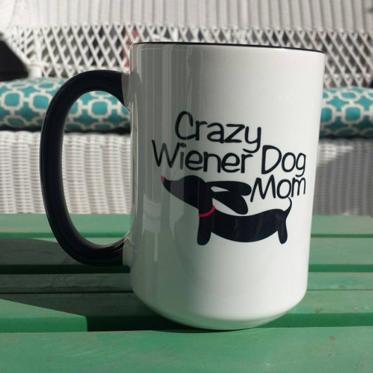 Crazy Wiener Chien Maman Dachshund Café Mug