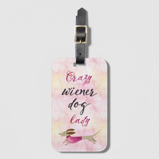 Crazy Wiener Dog Lady Bagagelabel (Voorkant (verticaal))