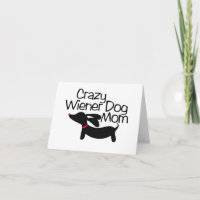 Crazy Wiener Dog Mam Doxie Note Wenskaart