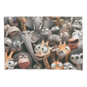 Crazy Wildlife Groep Kussensloop (Voorkant-Links)