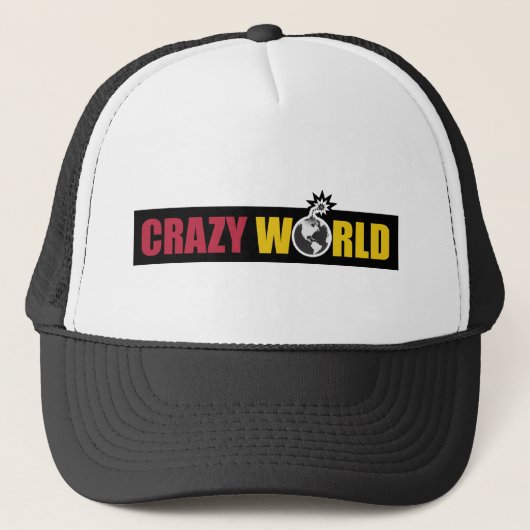 Crazy World Logo Trucker Hat Pet (Voorkant)