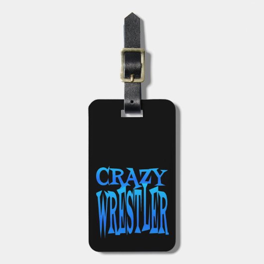 Crazy Wrestler Bagagelabel (Voorkant verticaal)