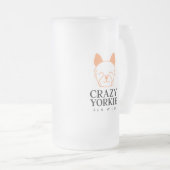 Crazy Yorkie Custom Frosted Beer Mok (Voorkant rechts)